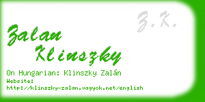 zalan klinszky business card