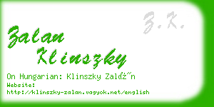 zalan klinszky business card